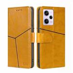 For Xiaomi Redmi Note 12 Pro 5G China Geometric Stitching Horizontal Flip Leather Phone Case(Yellow)