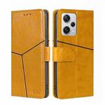 For Xiaomi Redmi Note 12 Pro+ China Geometric Stitching Horizontal Flip Leather Phone Case(Yellow)