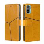 For Xiaomi Redmi Note 11 SE India / Poco M5S 4G Geometric Stitching Horizontal Flip Leather Phone Case(Yellow)
