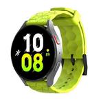 20mm Football Texture Silicone Watch Band(Lime Green)