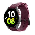 22mm Football Texture Silicone Watch Band(Wine Red)