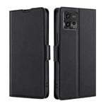 For Motorola Moto G72 4G Ultra-thin Voltage Side Buckle Horizontal Flip Leather Phone Case(Black)