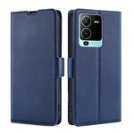 For vivo V25 Pro 5G Ultra-thin Voltage Side Buckle Horizontal Flip Leather Phone Case(Blue)