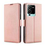For vivo V25 Pro 5G Ultra-thin Voltage Side Buckle Horizontal Flip Leather Phone Case(Rose Gold)