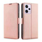 For Xiaomi Redmi Note 12 Pro 5G China Ultra-thin Voltage Side Buckle Horizontal Flip Leather Phone Case(Rose Gold)