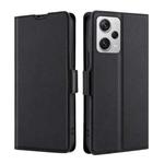 For Xiaomi Redmi Note 12 Pro+ China Ultra-thin Voltage Side Buckle Horizontal Flip Leather Phone Case(Black)