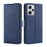For Xiaomi Redmi Note 12 Pro+ China Ultra-thin Voltage Side Buckle Horizontal Flip Leather Phone Case(Blue)