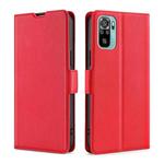 For Xiaomi Redmi Note 11 SE India / Poco M5S 4G Ultra-thin Voltage Side Buckle Horizontal Flip Leather Phone Case(Red)