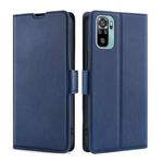For Xiaomi Redmi Note 11 SE India / Poco M5S 4G Ultra-thin Voltage Side Buckle Horizontal Flip Leather Phone Case(Blue)
