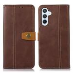 For Samsung Galaxy A54 5G Stitching Thread Calf Texture Leather Phone Case(Coffee)