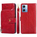 For Xiaomi Redmi Note 12 China Zipper Bag Leather Phone Case(Red)