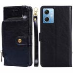For Xiaomi Redmi Note 12 China Zipper Bag Leather Phone Case(Black)
