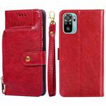 For Xiaomi Redmi Note 11 SE India / Poco M5S 4G Zipper Bag Leather Phone Case(Red)