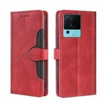 For vivo iQOO Neo7 Skin Feel Magnetic Buckle Leather Phone Case(Red)