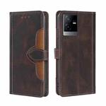 For vivo T2x 5G/Y73t/iQOO Z6x Skin Feel Magnetic Buckle Leather Phone Case(Brown)