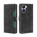 For Honor Play 40 Plus Skin Feel Magnetic Buckle Leather Phone Case(Black)