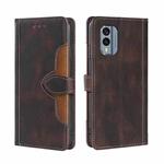 For Nokia X30 5G Skin Feel Magnetic Buckle Leather Phone Case(Brown)