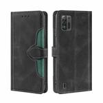 For ZTE Blade A52 Lite Skin Feel Magnetic Buckle Leather Phone Case(Black)