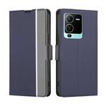 For vivo V25 Pro 5G Twill Texture Side Button Leather Phone Case(Blue)
