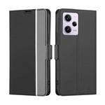 For Xiaomi Redmi Note 12 Pro 5G China Twill Texture Side Button Leather Phone Case(Black)