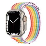 Silver Buckle Nylon Watch Band For Apple Watch Ultra 49mm / Series 8&7 45mm / SE 2&6&SE&5&4 44mm(Colorful)