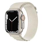 Silver Buckle Nylon Watch Band For Apple Watch Ultra 49mm / Series 8&7 45mm / SE 2&6&SE&5&4 44mm(Starlight)