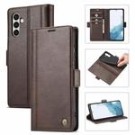 For Samsung Galaxy S23 5G LC.IMEEKE PU + TPU Skin-friendly Feeling Leather Phone Case(Coffee)