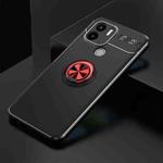 For Xiaomi Redmi A1+ Metal Ring Holder 360 Degree Rotating TPU Phone Case(Black Red)