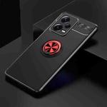 For Xiaomi Redmi Note 12 Pro+ China Metal Ring Holder 360 Degree Rotating TPU Phone Case(Black Red)