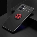 For Xiaomi Redmi Note 12 China Metal Ring Holder 360 Degree Rotating TPU Phone Case(Black Red)