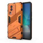 For vivo iQOO Neo7 Punk Armor 2 in 1 PC + TPU Phone Case with Invisible Holder(Orange)