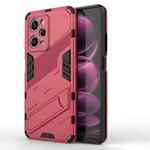 For Xiaomi Redmi Note 12 Pro 5G China / Note 12 Pro 5G Speed Punk Armor 2 in 1 PC + TPU Phone Case with Invisible Holder(Light Red)