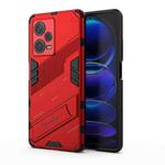 For Xiaomi Redmi Note 12 Pro+ China Punk Armor 2 in 1 PC + TPU Phone Case with Invisible Holder(Red)