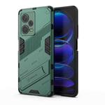 For Xiaomi Redmi Note 12 Pro+ China Punk Armor 2 in 1 PC + TPU Phone Case with Invisible Holder(Green)