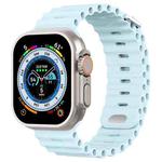 Ocean Buckle Silicone Watch Band For Apple Watch Ultra 49mm / Series 8&7 45mm / SE 2&6&SE&5&4 44mm(Wave Green)