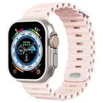 Ocean Buckle Silicone Watch Band For Apple Watch Ultra 49mm / Series 8&7 45mm / SE 2&6&SE&5&4 44mm(Chalk Pink)