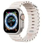 Ocean Buckle Silicone Watch Band For Apple Watch Ultra 49mm / Series 8&7 45mm / SE 2&6&SE&5&4 44mm(Starlight)