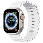 Ocean Buckle Silicone Watch Band For Apple Watch Ultra 49mm / Series 8&7 45mm / SE 2&6&SE&5&4 44mm(White)