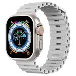 Ocean Buckle Silicone Watch Band For Apple Watch Ultra 49mm / Series 8&7 45mm / SE 2&6&SE&5&4 44mm(Mist Grey)