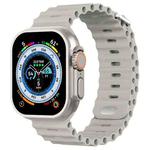 Ocean Buckle Silicone Watch Band For Apple Watch Ultra 49mm / Series 8&7 45mm / SE 2&6&SE&5&4 44mm(Rock Grey)