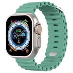 Ocean Buckle Silicone Watch Band For Apple Watch Ultra 49mm / Series 8&7 45mm / SE 2&6&SE&5&4 44mm(Cactus Green)