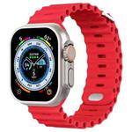 Ocean Buckle Silicone Watch Band For Apple Watch Ultra 49mm / Series 8&7 45mm / SE 2&6&SE&5&4 44mm(Red)