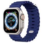 Ocean Buckle Silicone Watch Band For Apple Watch Ultra 49mm / Series 8&7 45mm / SE 2&6&SE&5&4 44mm(Midnight Blue)