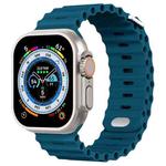 Ocean Buckle Silicone Watch Band For Apple Watch Ultra 49mm / Series 8&7 45mm / SE 2&6&SE&5&4 44mm(Rock Green)