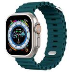 Ocean Buckle Silicone Watch Band For Apple Watch Ultra 49mm / Series 8&7 45mm / SE 2&6&SE&5&4 44mm(Teal Green)