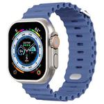 Ocean Buckle Silicone Watch Band For Apple Watch Ultra 49mm / Series 8&7 45mm / SE 2&6&SE&5&4 44mm(Ocean Blue)