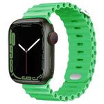 Ocean Buckle Silicone Watch Band For Apple Watch Series 8&7 41mm / SE 2&6&SE&5&4 40mm / 3&2&1 38mm(Bright Green)
