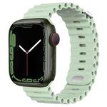 Ocean Buckle Silicone Watch Band For Apple Watch Series 8&7 41mm / SE 2&6&SE&5&4 40mm / 3&2&1 38mm(Mineral Green)