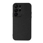 For Samsung Galaxy S23 Ultra 5G Accurate Hole Carbon Fiber Texture PU Phone Case(Black)