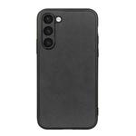 For Samsung Galaxy S23+ 5G Accurate Hole Two-color Calf Texture PU Phone Case(Black)